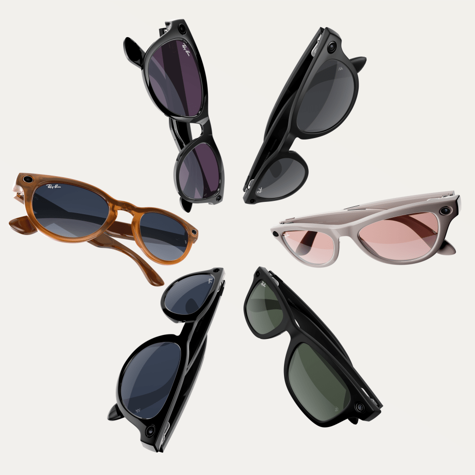 a group of ray-ban sunglasses are arranged in a circle