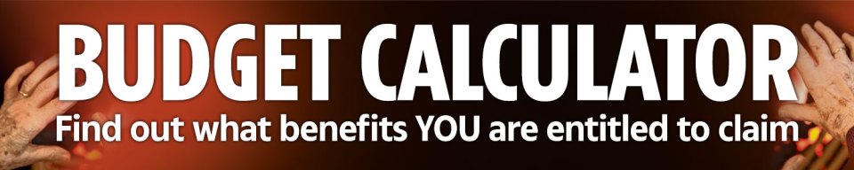 a sign that says budget calculator on it