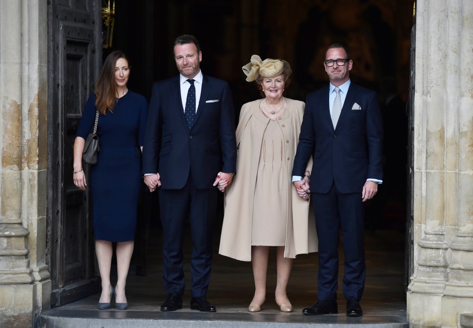 Sir Terry Wogan's family at his service: daughter Katherine, son Alan, his widow Helen, and their son Mark.