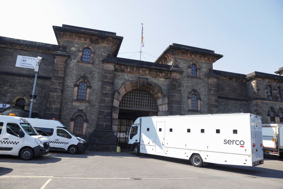 a serco van is parked in front of a building