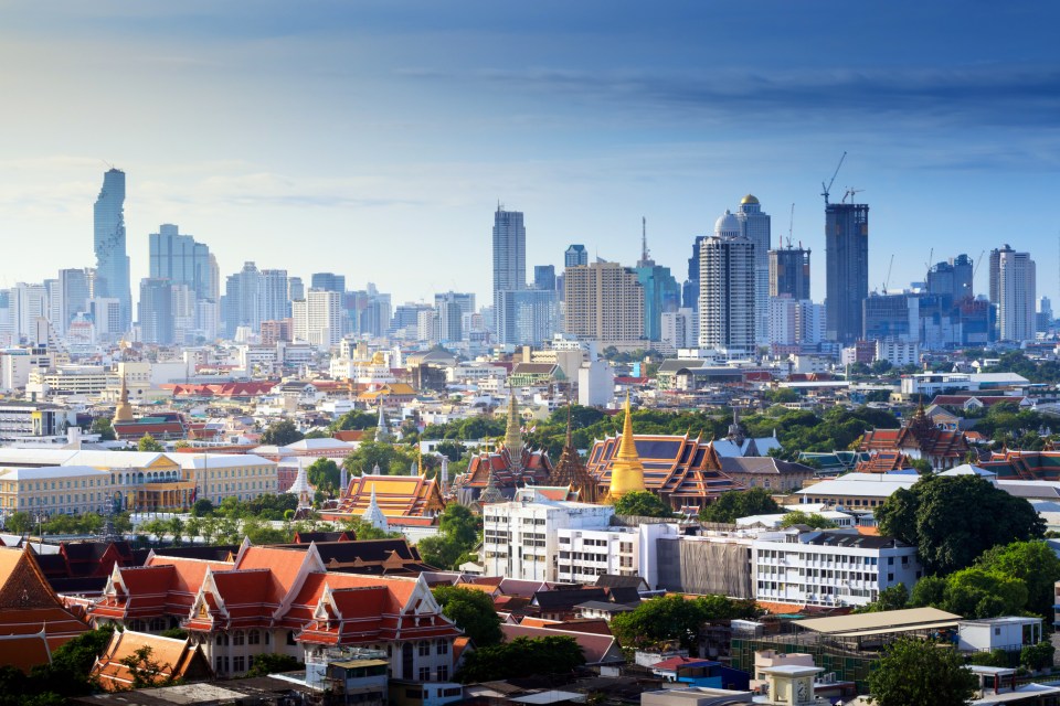 a city with a lot of buildings and temples