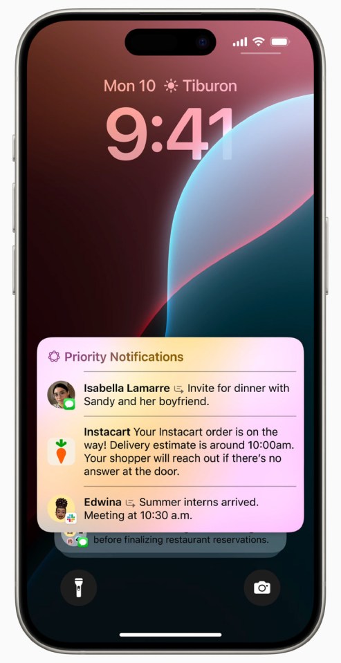 a phone with priority notifications on the screen