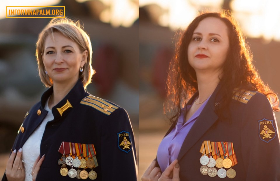two women wearing military uniforms with badges that say " poccer "