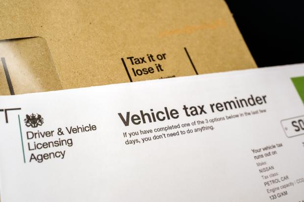 a vehicle tax reminder from the driver and vehicle licensing agency