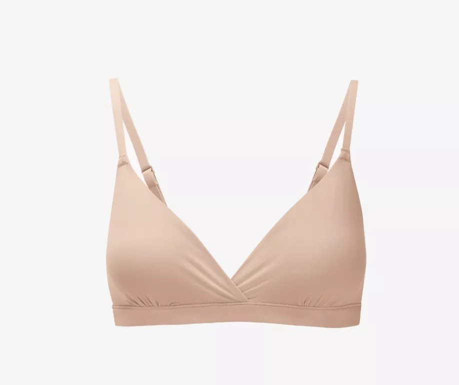 A beige triangle bra.