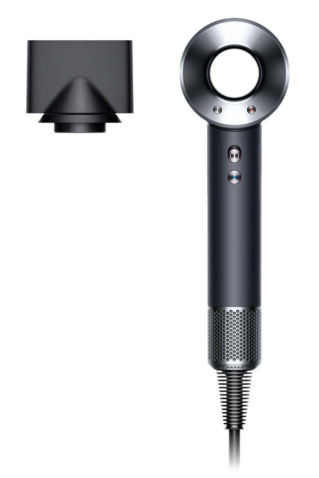 Hair dryer with concentrator nozzle.