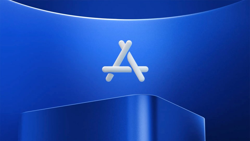 Apple App Store logo on an iPhone screen.