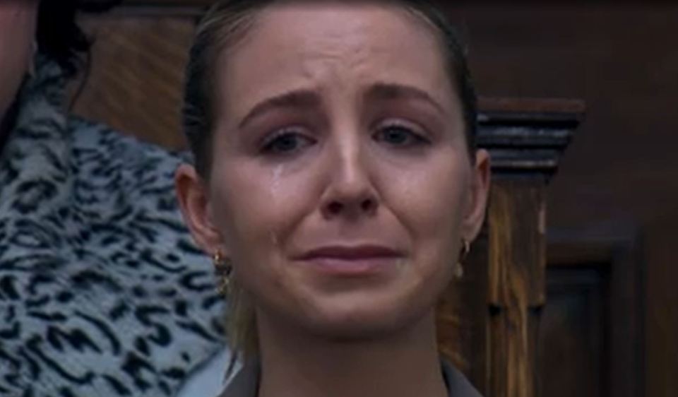 Woman crying.