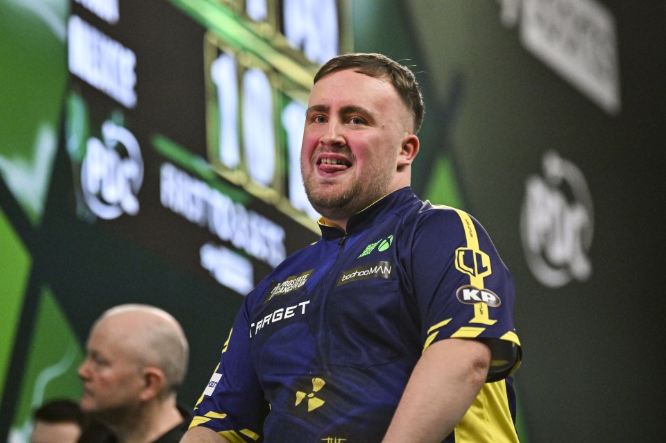 Luke Littler at the PDC World Darts Championship.