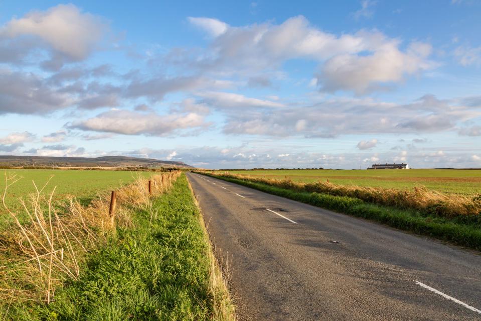 2C6MRX9 Looking down the Military Road and the surrounding countryside, on the Isle of Wight