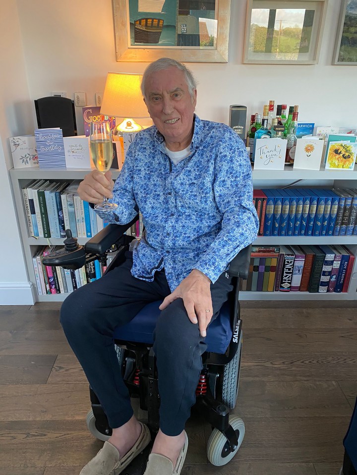 Johnnie Walker celebrating after his final radio show.