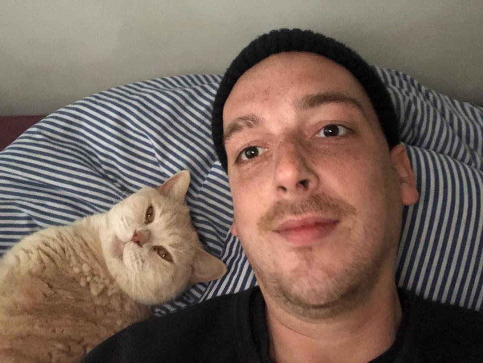 Charlie Marriage with his cat.