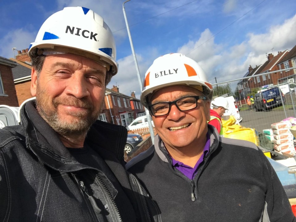 Nick and Billy on a DIY SOS building site.