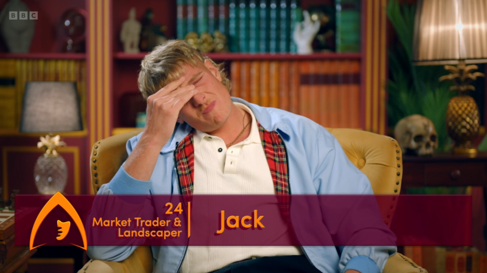 Jack, 24, market trader and landscaper, looking stressed.