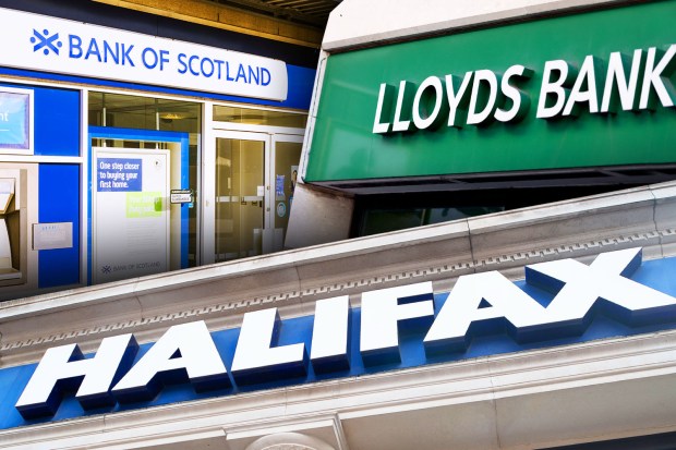 Collage of Bank of Scotland, Lloyds Bank, and Halifax branches.