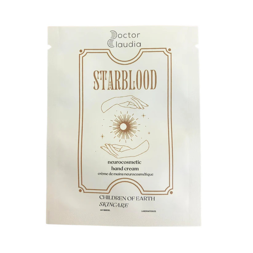 Starblood neurocosmetic hand cream packet.