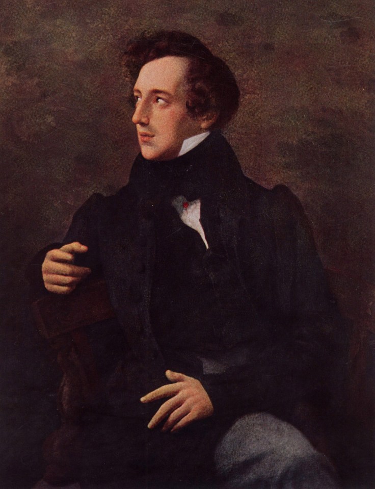 Portrait of Felix Mendelssohn, German Romantic composer.