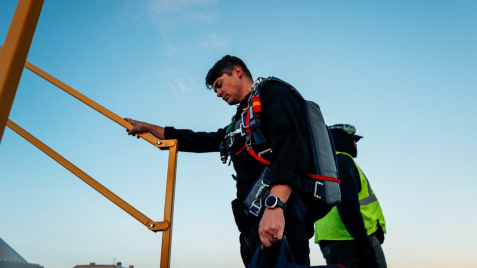 A test pilot prepares for a supersonic flight.