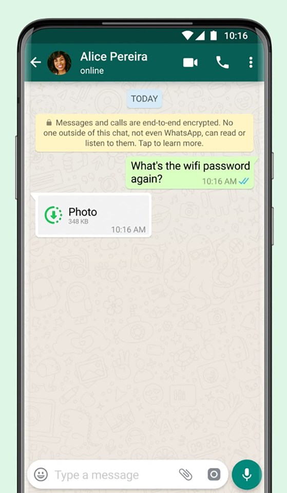 WhatsApp chat showing a request for the wifi password.