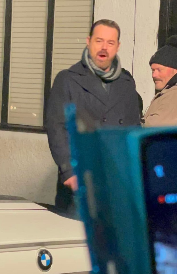 Danny Dyer filming a scene for the movie *Tinsel Town*.