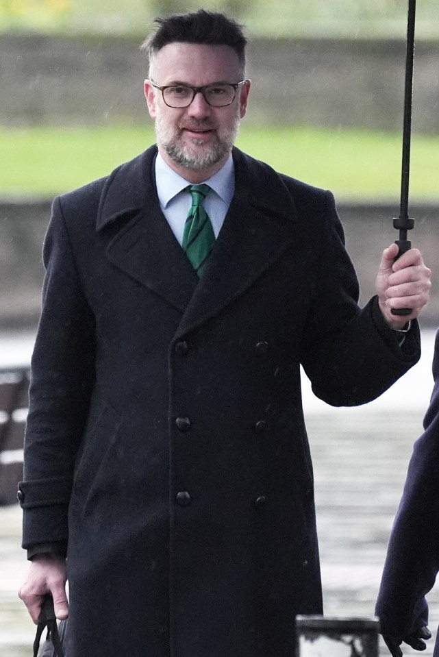 Charles Hanson arriving at Derby Crown Court.