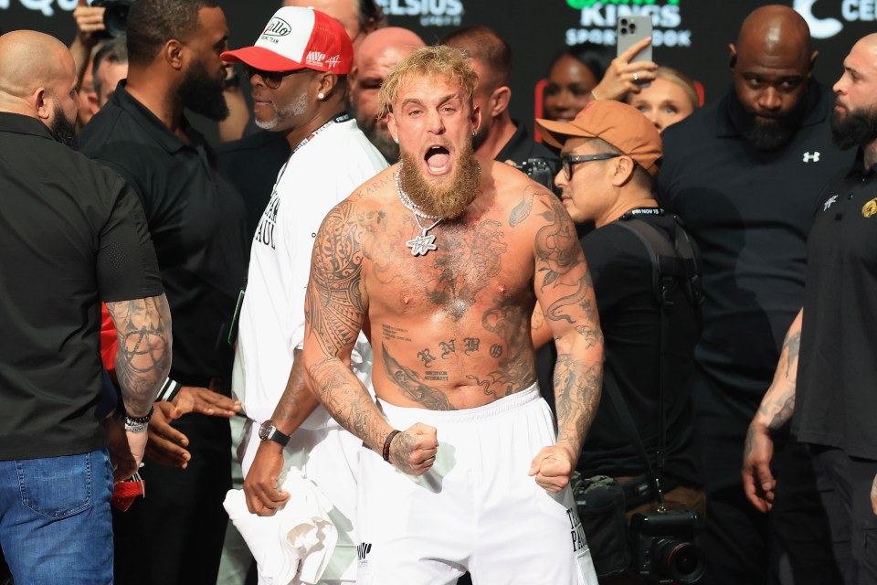Jake Paul at a boxing weigh-in.