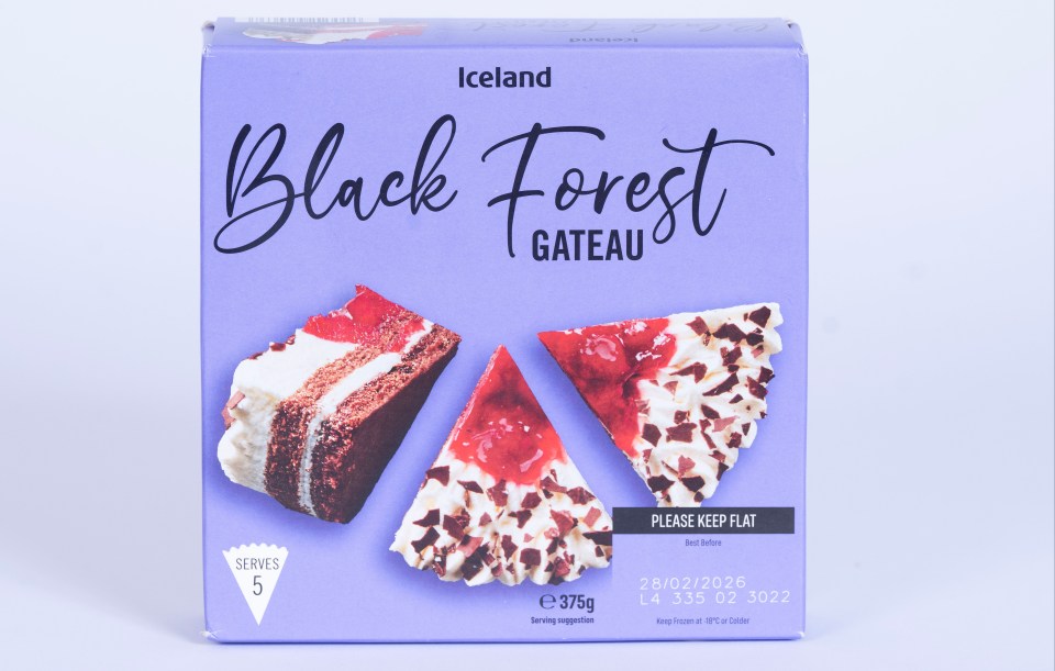 Iceland Black Forest Gateau box.