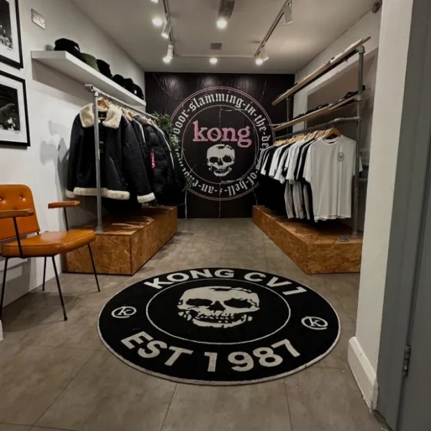 Interior of a Kong CV7 clothing store.