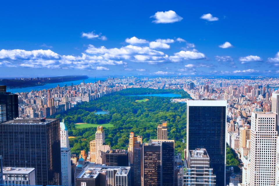Aerial view of Central Park in Manhattan, New York City.