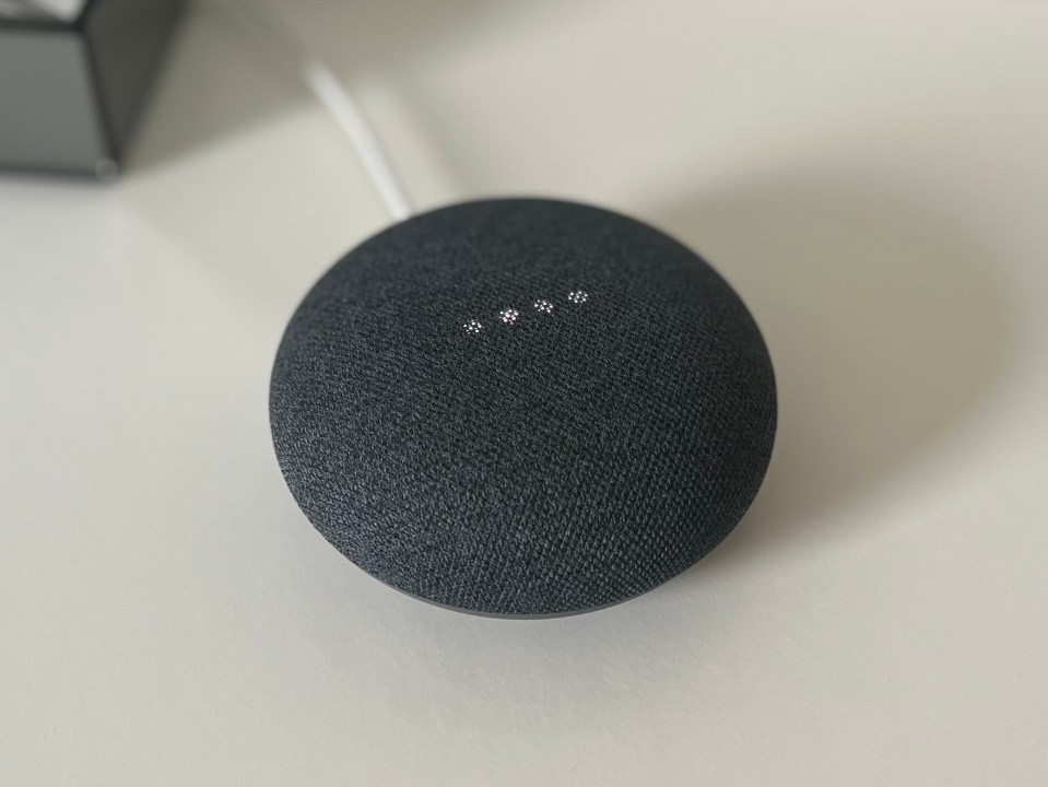 Google Nest Mini smart speaker.