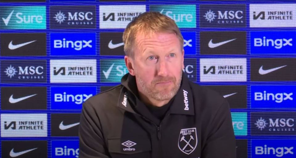 Graham Potter at a press conference.