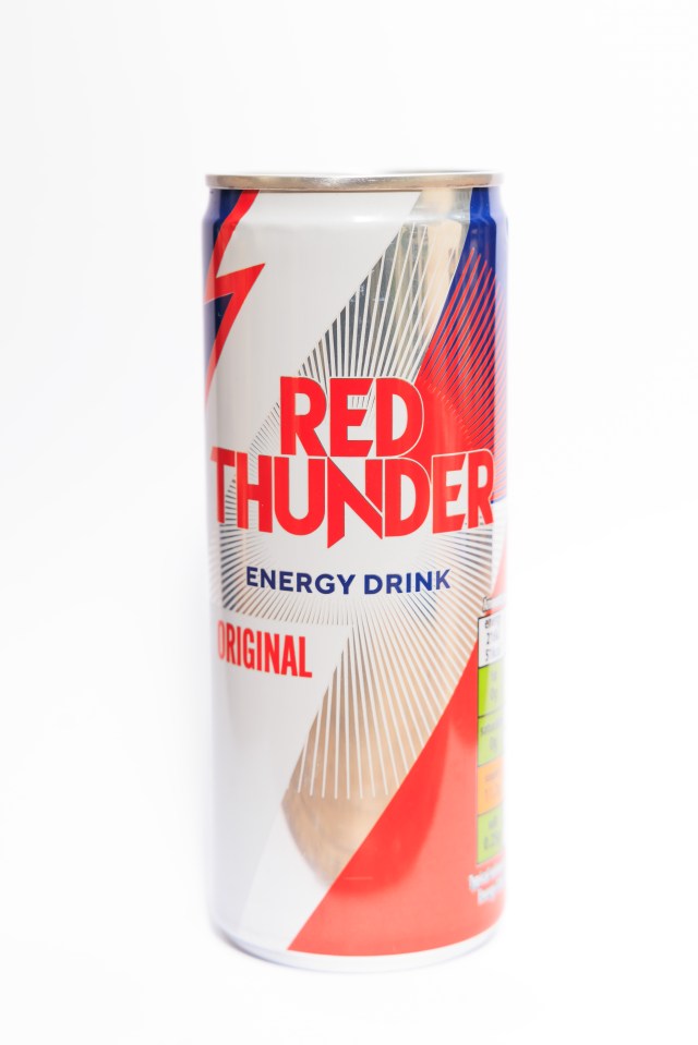 Red Thunder Original energy drink can.