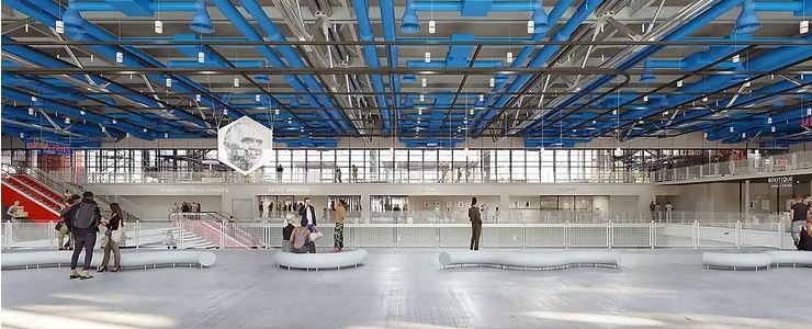 Illustration of the Pompidou Centre's interior during its refurbishment.