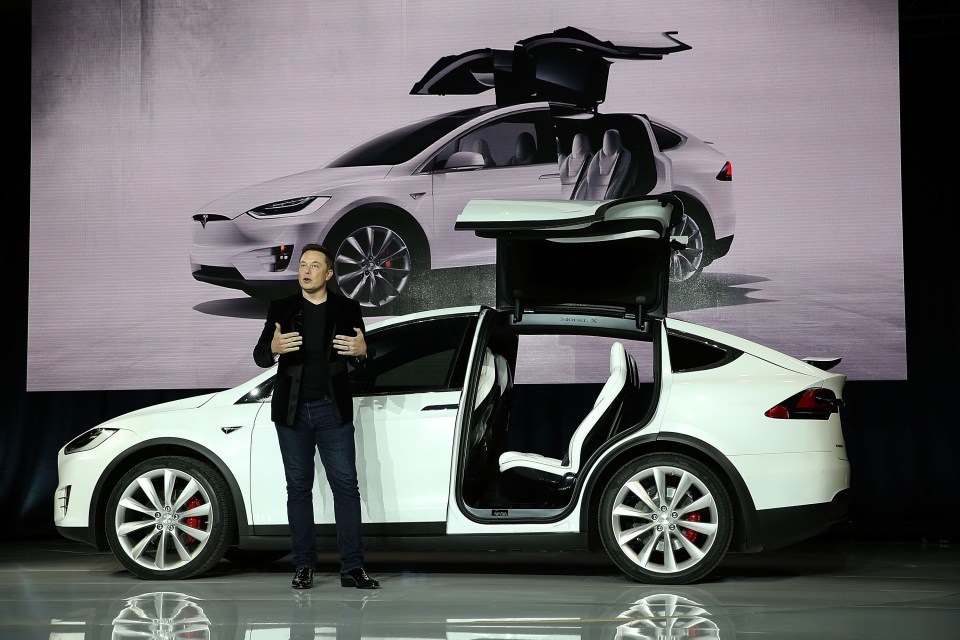 Elon Musk speaking at a Tesla Model X launch event.