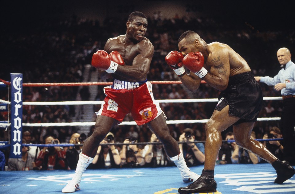 Mike Tyson boxing Frank Bruno.