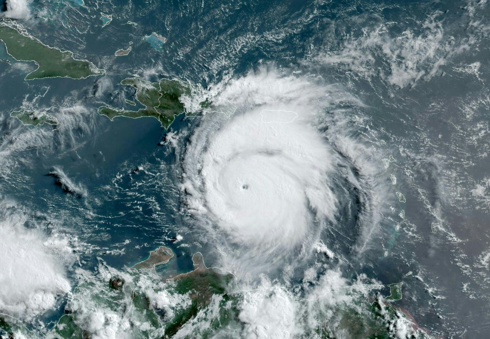 Satellite image of Hurricane Beryl approaching Jamaica.