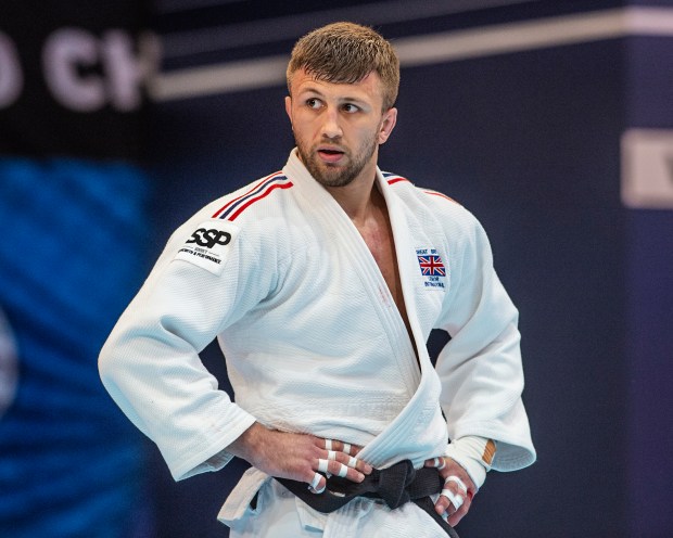 Frazer Chamberlain, British judoka, at a judo competition.
