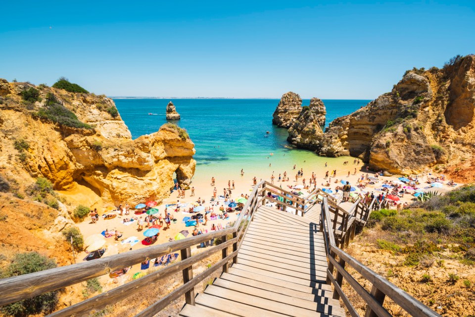 Praia do Camilo, Lagos, Faro district, Algarve, Portugal.