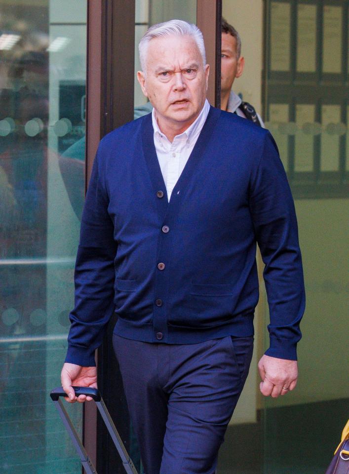 Huw Edwards leaving Westminster Magistrates Court.