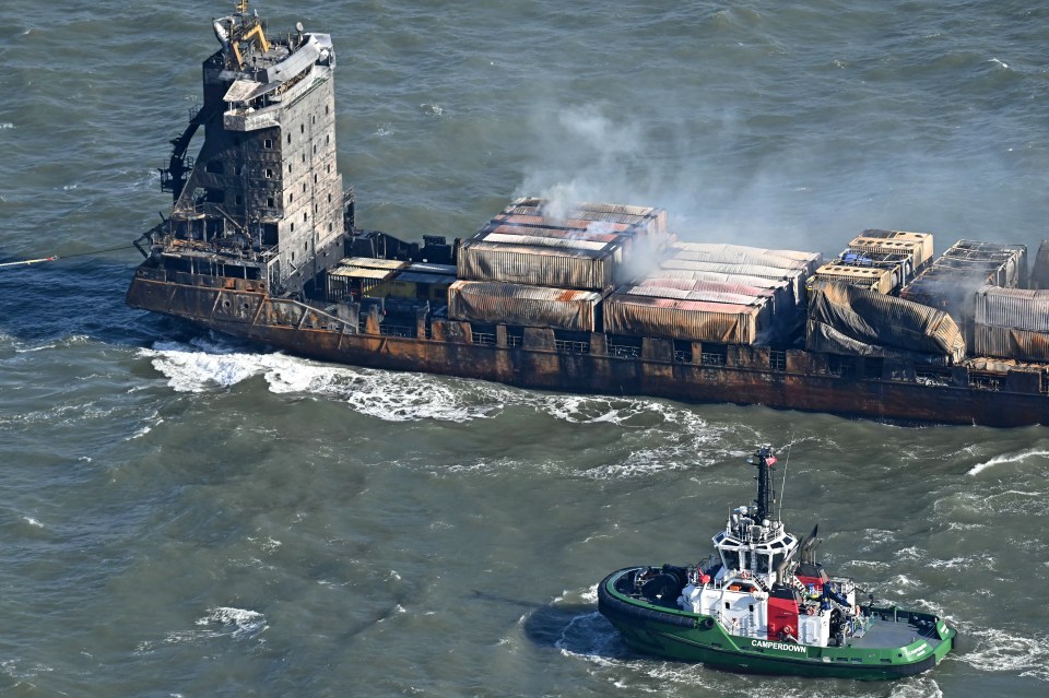 Cargo ship Solong carrying containers.