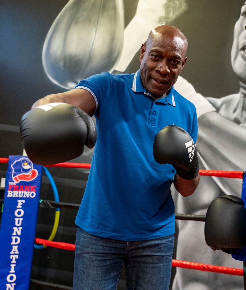 Maria Caulfield, Minister for Mental Health, and Frank Bruno at the Frank Bruno Foundation.