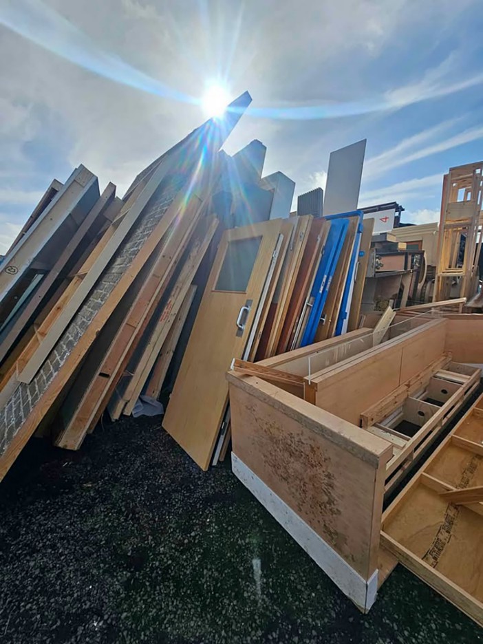 Pile of discarded EastEnders set pieces for sale.