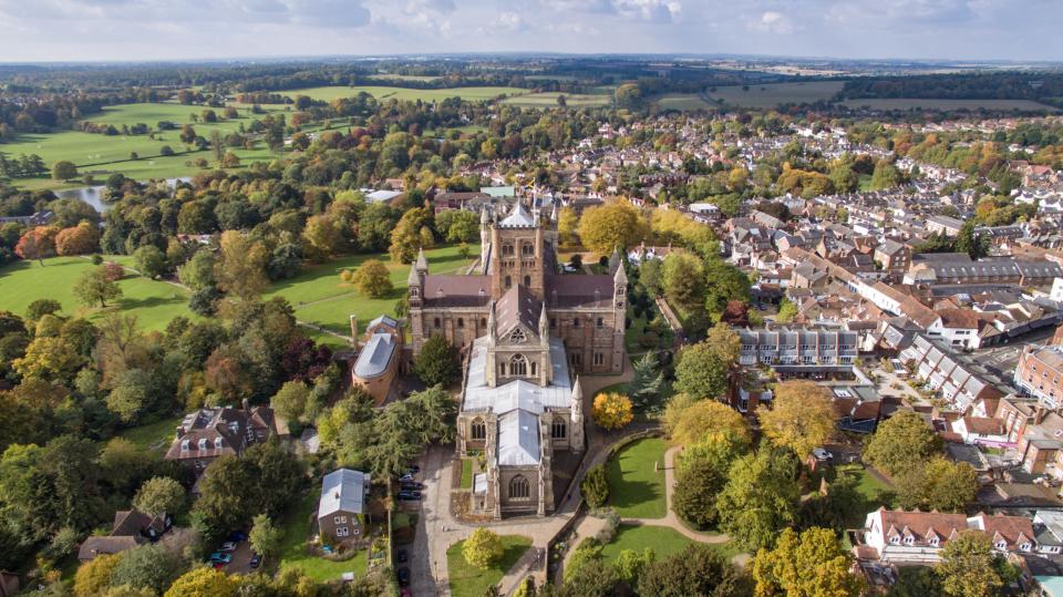G3HN25 st Albans Abbey in Hertfordshire.