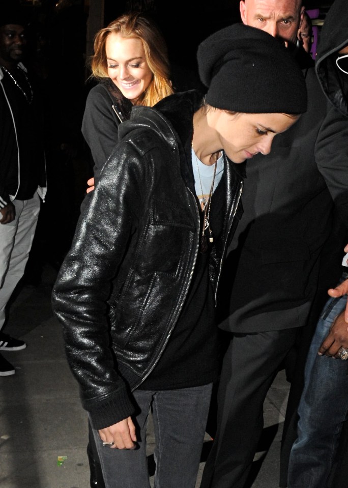 Lindsay Lohan and Samantha Ronson leaving a nightclub.