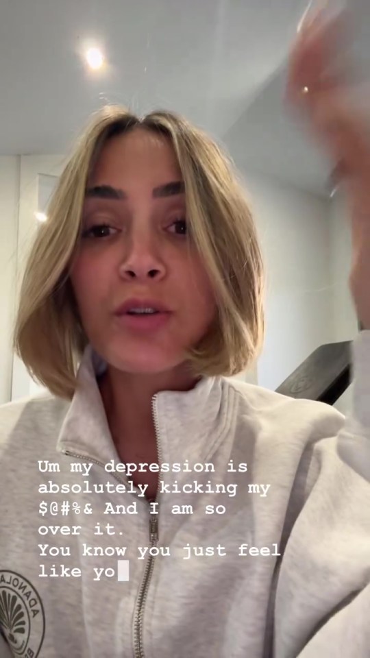 Woman discussing her depression.