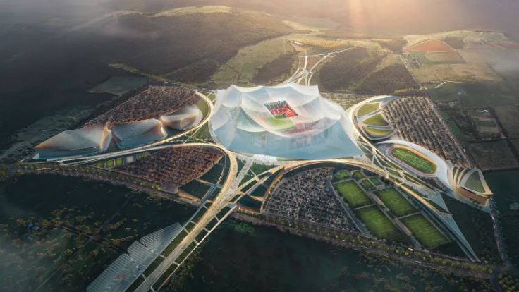 Illustration of the Grande Stade Hassan II in Casablanca.