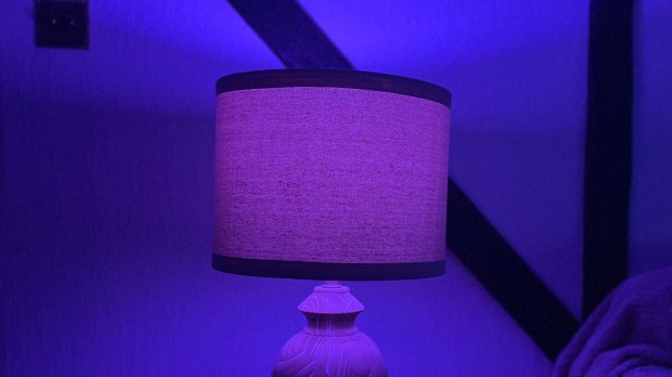 Purple lamp under purple light.