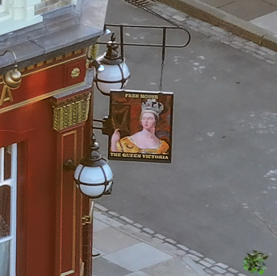 Pub sign for The Queen Victoria.