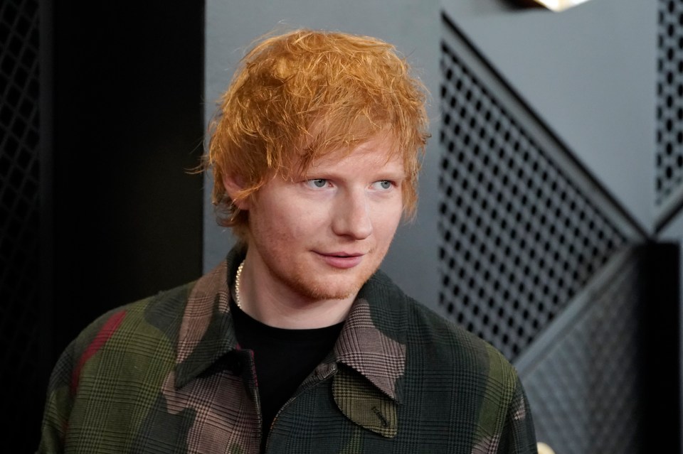 Ed Sheeran at the Grammy Awards.