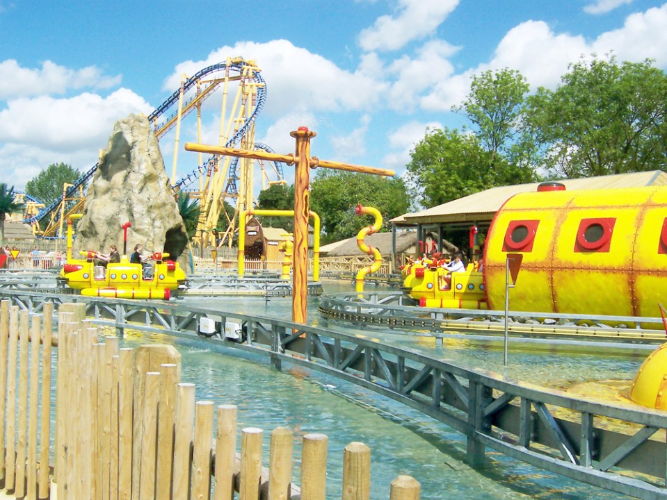 Submarine-themed ride at Flamingo Land.